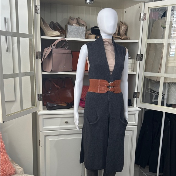 Wilfred Dark Gray Vest with Brown Belt - Picture 8 of 15